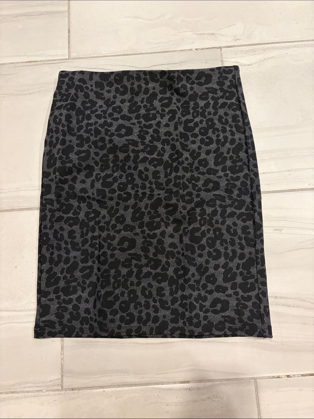 LOFT Cheetah Print Black Pencil Skirt